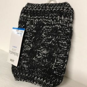 Boot Toppers black leg warmers NWT black& white